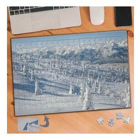 069 Beyaz Karlı Ağaç Doğa Manzarası 240 Parça Puzzle Yapboz Tablo