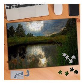 073 Göl Kenarında Doğa Manzarası 240 Parça Puzzle Yapboz Tablo