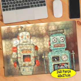 0777 Nostajik Robot Oyuncaklar Fotoğrafı 240 Parça Puzzle Yapboz