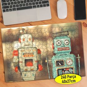 0777 Nostajik Robot Oyuncaklar Fotoğrafı 240 Parça Puzzle Yapboz