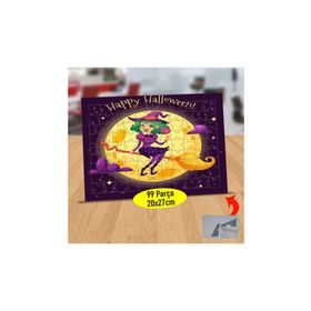 0778 Cadılar Bayramı Süpürgeli Cadı 99 Parça Puzzle Yapboz Tablo