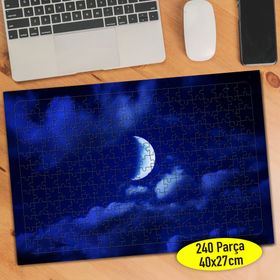 082 Gece Karanlığında Hilal Ay Manzarası 240 Parça Puzzle Yapboz