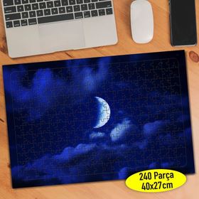 082 Gece Karanlığında Hilal Ay Manzarası 240 Parça Puzzle Yapboz