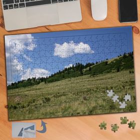 088 Kırsal Yeşil Ova Manzarası 240 Parça Puzzle Yapboz Tablo