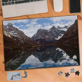 089 Karlı Dağların Göle Yansıması 240 Parça Puzzle Yapboz Tablo