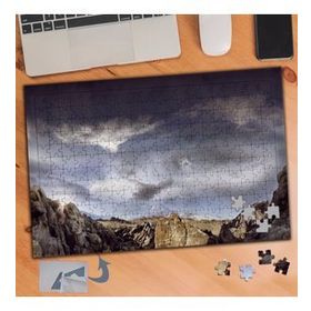 093 Gri Gökyüzü Ve Taş Yığınları 240 Parça Puzzle Yapboz Tablo