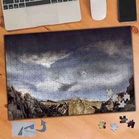 093 Gri Gökyüzü Ve Taş Yığınları 240 Parça Puzzle Yapboz Tablo