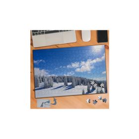 095 Kış Güneşi ve Kar Manzarası 240 Parça Puzzle Yapboz Tablo