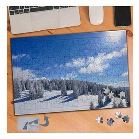 095 Kış Güneşi ve Kar Manzarası 240 Parça Puzzle Yapboz Tablo