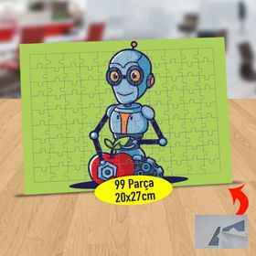 095 Mavi Renkte Yapay Zeka Robot 99 Parça Puzzle Yapboz Tablo