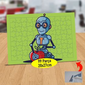 095 Mavi Renkte Yapay Zeka Robot 99 Parça Puzzle Yapboz Tablo