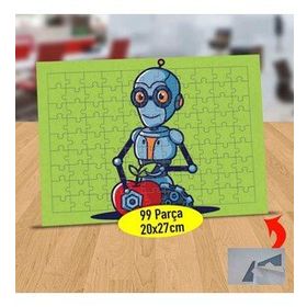 095 Mavi Renkte Yapay Zeka Robot 99 Parça Puzzle Yapboz Tablo