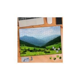 097 Yeşil Ağaçlı Dağ Manzarası 240 Parça Puzzle Yapboz Tablo