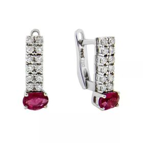 0,99 ct Pırlantalı Yakut Küpe