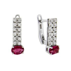 0,99 ct Pırlantalı Yakut Küpe
