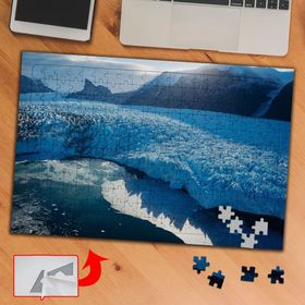 099 Kar Tutmuş Çimenler Göl Doğa 240 Parça Puzzle Yapboz Tablo