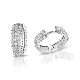 1.20 ct Üç Sıra Pırlanta Tamtur Halka Küpe