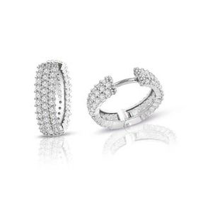 1.20 ct Üç Sıra Pırlanta Tamtur Halka Küpe
