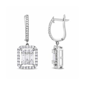 1.32 ct Pırlanta Baget Küpe