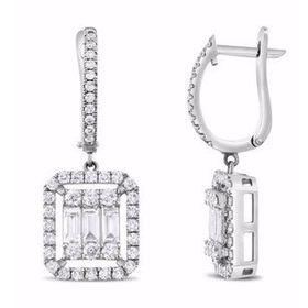 1.32 ct Pırlanta Baget Küpe