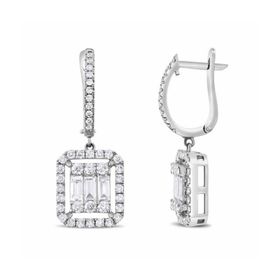1.32 ct Pırlanta Baget Küpe