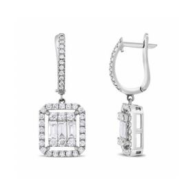 1.32 ct Pırlanta Baget Küpe