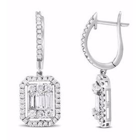1.79 ct Pırlanta Baget Küpe