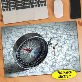 1 Analogic Compass Pusula ve Harita 240 Parça Puzzle Yapboz
