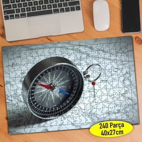 1 Analogic Compass Pusula ve Harita 240 Parça Puzzle Yapboz
