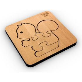 1 Fark Hayvanlar Serisi Sincap Ahşap Eğitici Puzzle