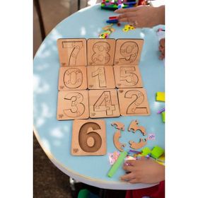 1 Fark Rakam ve Matematik Eğitim Seti Ahşap Puzzle