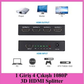 1 Giriş 4 Çıkışlı 1080P 3D HDMI Splitter