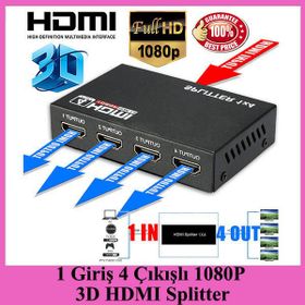1 Giriş 4 Çıkışlı 1080P 3D HDMI Splitter