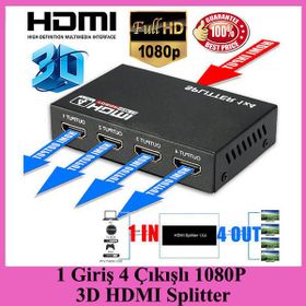 1 Giriş 4 Çıkışlı 1080P 3D HDMI Splitter