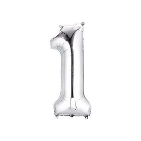 1 Rakam Gümüş 40 cm Folyo Balon