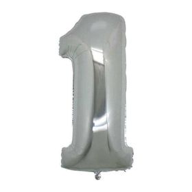 1 Rakam Gümüş 40 cm Folyo Balon