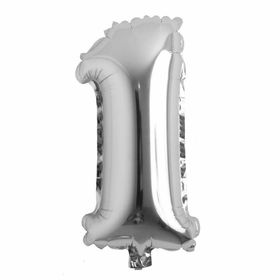 1 Rakam Gümüş 40 cm Folyo Balon