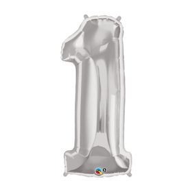 1 Rakam Gümüş 40 cm Folyo Balon