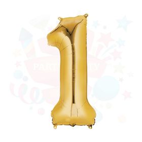 1 Rakamı Altın Folyo Balon
