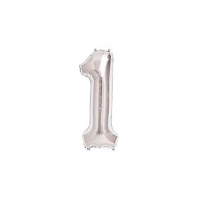 1 Rakamı Gümüş 90 cm Folyo Balon