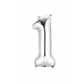 1 Rakamı Gümüş 90 cm Folyo Balon