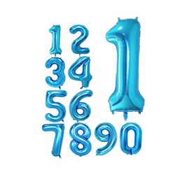 1 Rakamı Mavi 100 cm Folyo Balon