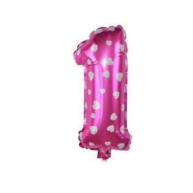 1 Rakamı Pembe 40 cm Folyo Balon