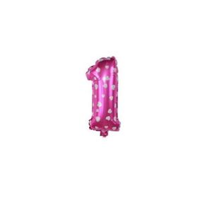 1 Rakamı Pembe 40 cm Folyo Balon