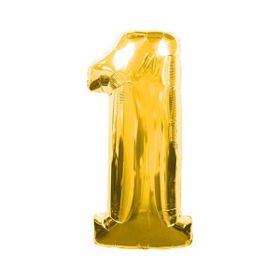 1 Rakamlı Gold Renk Folyo Balon