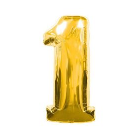 1 Rakamlı Gold Renk Folyo Balon