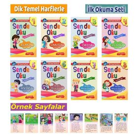 1. Sınıf 8 Kitaplık Elakin İlk Okuma Seti - Dik Temel Harflerle