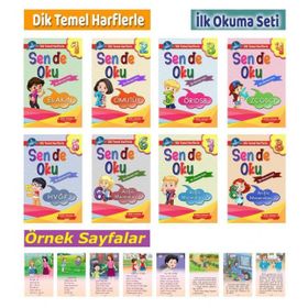 1. Sınıf 8 Kitaplık Elakin İlk Okuma Seti - Dik Temel Harflerle