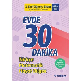 1. Sınıf Evde 30 Dakika Öğrenci Kitabı Tudem Yayınları
