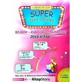 1. Sınıf İçin Süper Zeka Deneme Bilsem - Kanguru - Olimpiyat Zeka Kitabı - kollektif